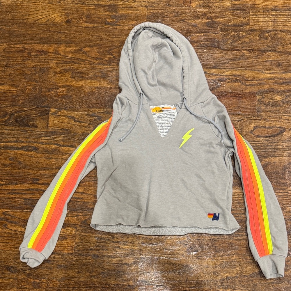 Aviator Nation Hoodie with Colorful Stripes